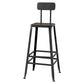 Modern Style Counter Stool Square Low Back Bar Stool for Indoor