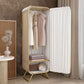 Modern Wardrobe Cabinet Clothes Rail Metal Wardrobe Armoire for Bedroom