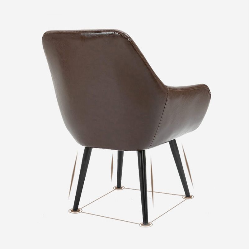 24.8"Wide Bonded Leather Arm Chair with Basic Four Legs and Flared Arms Clearhalo 'Accent Chairs' 'accent_chairs' 'Chairs & Seating' 'furn' 'furn_accent_chairs' 'Furniture' 'furniture_accent_chairs' 'Living Room Furniture' 1200x1200_1ea13c3b-9095-4eab-b6de-9c235ff60cbc