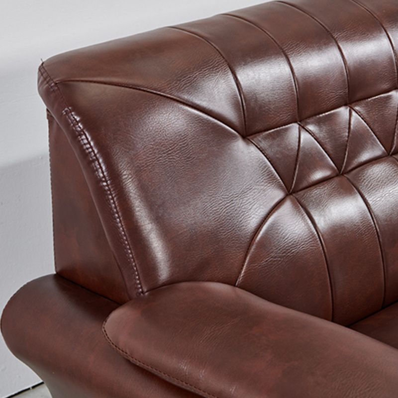Industrial Biscuit Back Seating Flared Arm Sofa in Dark Brown Clearhalo 'furn' 'furn_sofas' 'Furniture' 'Living Room Furniture' 'Sofa' 'sofas' 1200x1200_1ea20d95-980b-461f-ab0a-65b8398a3036