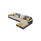 Glam Faux Leather Square Tufted Sofa Grey and Beige Sofa Chaise Clearhalo 'furn' 'furn_sectionals' 'Furniture' 'Living Room Furniture' 'Sectionals' 1200x1200_1ea28770-8a5c-4af0-ba7f-b26ff5a9a7ea