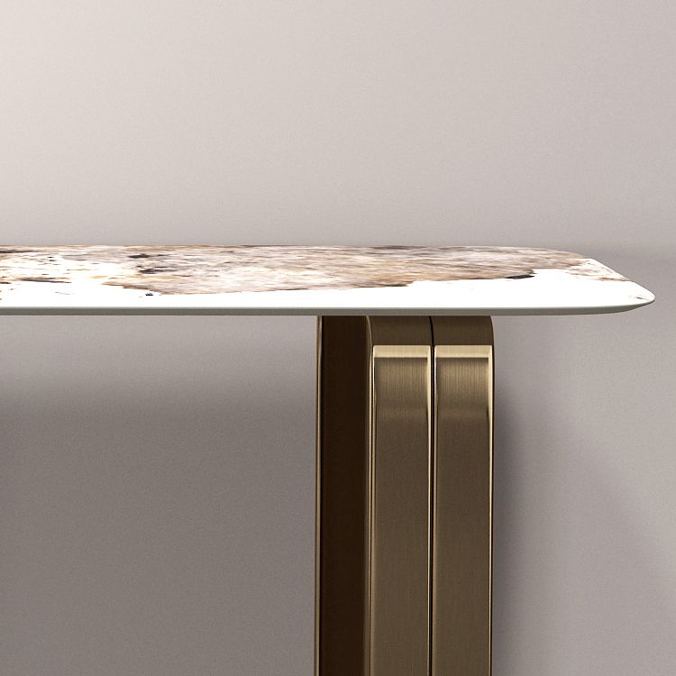 16 inch Wide Glam Console Table Rectangle Stone Sofa Console Table