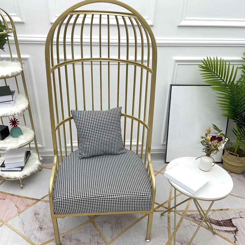 Fixed Back Lounge Chair Pillow Back Fabric Seat Chair with Gold Tone Legs Clearhalo 'Accent Chairs' 'accent_chairs' 'Chairs & Seating' 'furn' 'furn_accent_chairs' 'Furniture' 'Living Room Furniture' 1200x1200_1ea647d2-7715-46f4-bdc2-63539a6e78f6