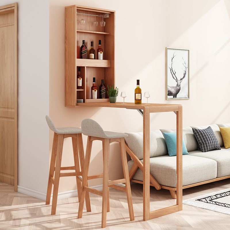 Table de bar rectangulaire en bois massif, table de salle à manger extensible pour la cuisine