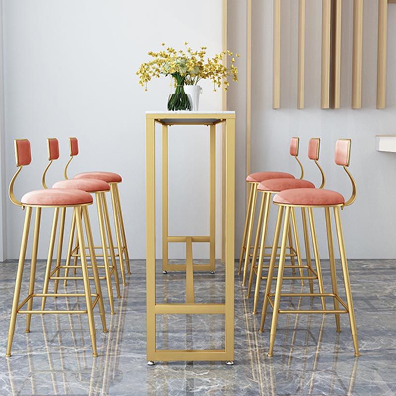 Rectangle Living Room Pub Height Dining Table Contemporary Marble Bistro Table Clearhalo 'Bar Furniture' 'Bar Tables' 'bar_tables' 'furn' 'furn_bar_tables' 'Furniture' 'Kitchen & Dining Furniture' 1200x1200_1ea6abd5-3592-4707-a905-7024a6e8c590