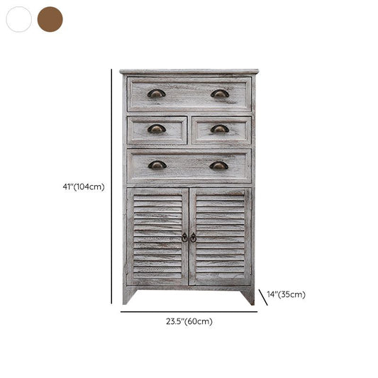 Nautical Bedroom Solid Wood Storage Chest Vertical Chest with Drawers