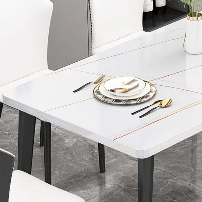 Minimalist Kitchen Rectangle Dining Table Sintered Stone Standard Dining Table with 4 Legs Base Clearhalo ' dining_table' 'Dining Tables & Seating' 'Dining Tables' 'furn' 'furn_dining_table' 'Furniture' 'furniture_dining_table' 'Kitchen & Dining Furniture' 'kitchen&dining_furn' 'kitchen' 'kitchen_dining_table' 1200x1200_1ea78230-a150-4bf4-9eac-e9f5747e4f1f