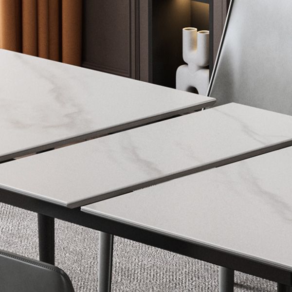 Rectangle Extendable Dining Table Modern Stone Top Dining Table Clearhalo 'Dining Tables & Seating' 'Dining Tables' 'dining_table' 'furn' 'furn_dining_table' 'Furniture' 'Kitchen & Dining Furniture' 1200x1200_1ea9774c-fb8d-46b8-b3e8-57e10b13020b