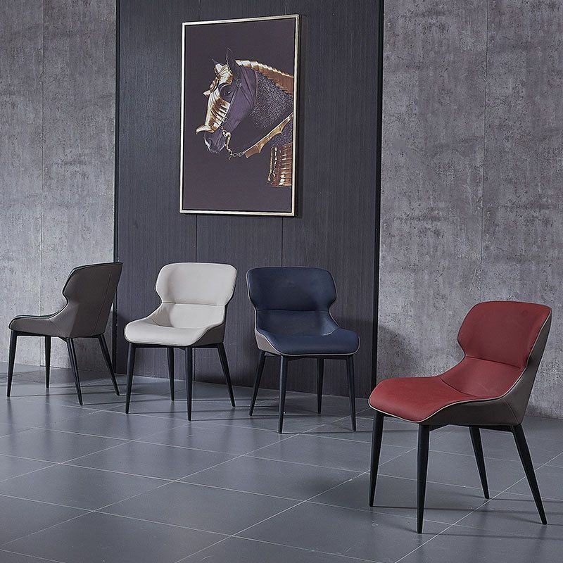 Modern Design Wingback Dining Arm Chairs Leather Dining Chairs (Set of 4) Clearhalo ' kitchen&dining_furn' 'Dining Chairs' 'Dining Tables & Seating' 'dining_chair' 'furn' 'furn_dining_chair' 'Furniture' 'furniture_dining_chair' 'Kitchen & Dining Furniture' 'kitchen' 1200x1200_1eab31cc-c74a-4985-954a-d80ffa0b2227