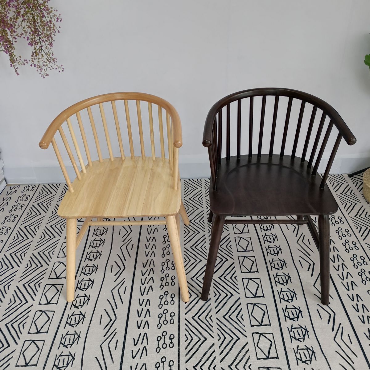 Modern Wood Dining Chair Slat Back Side Chair in Matte Finish for Home