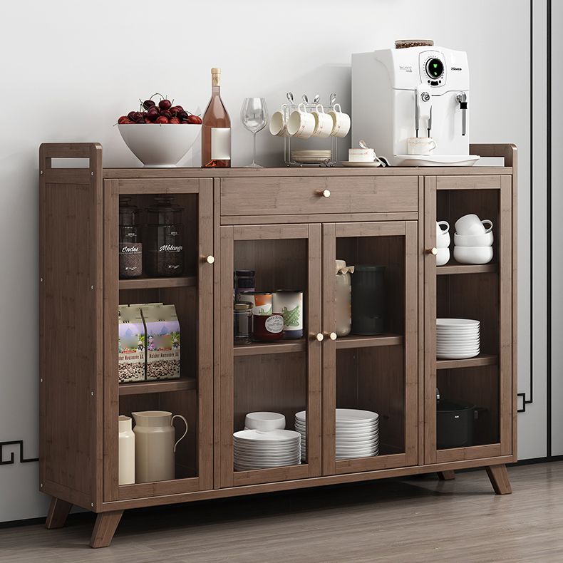 Sideboard moderna in colore browntea di sala da pranzo in legno con porte per soggiorno