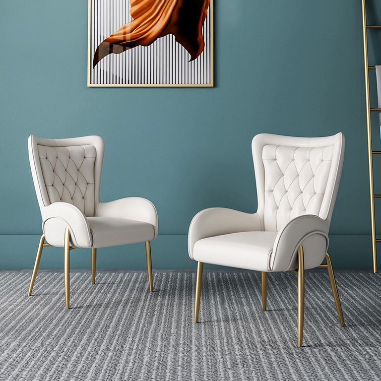 Nordic Style Metal Dining Room Chairs Tufted Parsons Arm Chair for Restaurant Clearhalo ' kitchen&dining_furn' 'Dining Chairs' 'Dining Tables & Seating' 'dining_chair' 'furn' 'furn_dining_chair' 'Furniture' 'furniture_dining_chair' 'Kitchen & Dining Furniture' 'kitchen' 1200x1200_1eaee22f-fbcd-4655-a3e5-03c6ee30695f