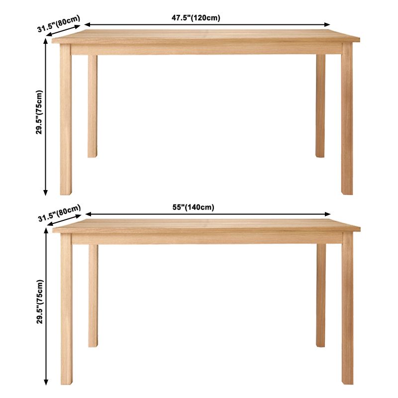 Simplicity Home Solid Wood Dining Table Rectangular Table with Ash Wood 4 Legs Base Clearhalo ' dining_table' 'Dining Tables & Seating' 'Dining Tables' 'furn' 'furn_dining_table' 'Furniture' 'furniture_dining_table' 'Kitchen & Dining Furniture' 'kitchen&dining_furn' 'kitchen' 'kitchen_dining_table' 1200x1200_1eaefac6-e823-4ae4-8ac1-8d701f3eff98