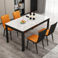 Table de salle à manger rectangulaire en verre de style contemporain avec 4 pieds