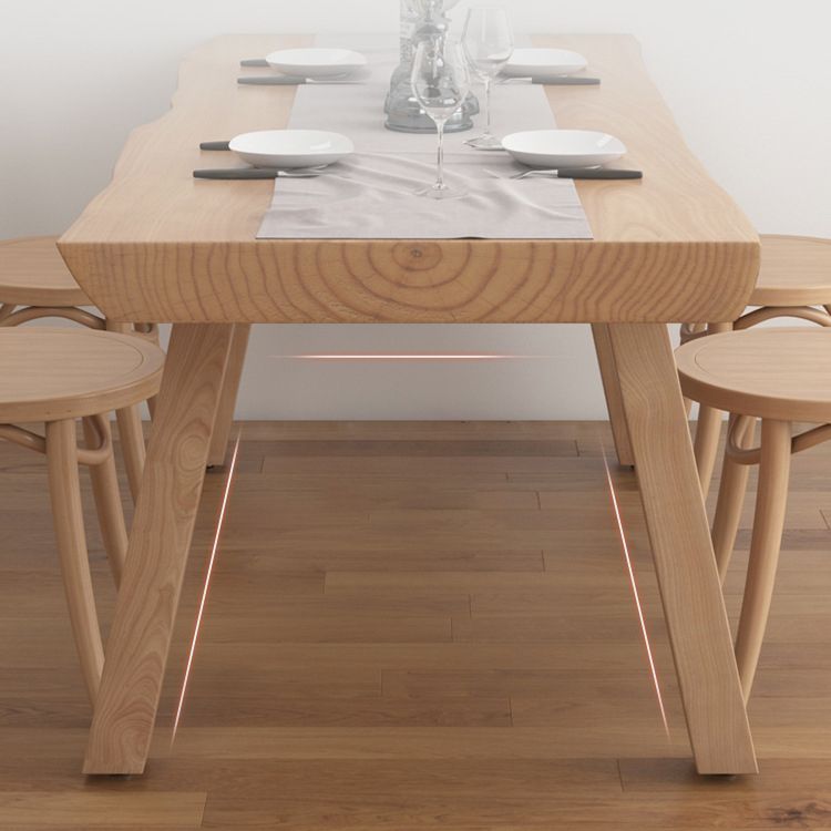 Pine Wood Dining Table Traditional Luxury Dining Table with 4 Legs