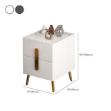2 Drawers Bedside Cabinet Glam Night Table with Legs ,19.7" Tall