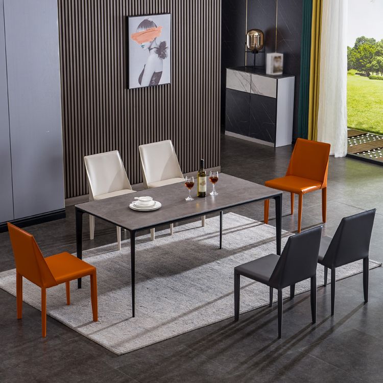 Sintered Stone Table for Restaurant Industrial Rectangle Dining Table with 4 Legs Clearhalo 'Dining Tables & Seating' 'Dining Tables' 'dining_table' 'furn' 'furn_dining_table' 'Furniture' 'furniture_dining_table' 'Kitchen & Dining Furniture' 'kitchen' 'kitchen_dining_table' 1200x1200_1eb2193a-1913-42d6-921e-3f600a677734