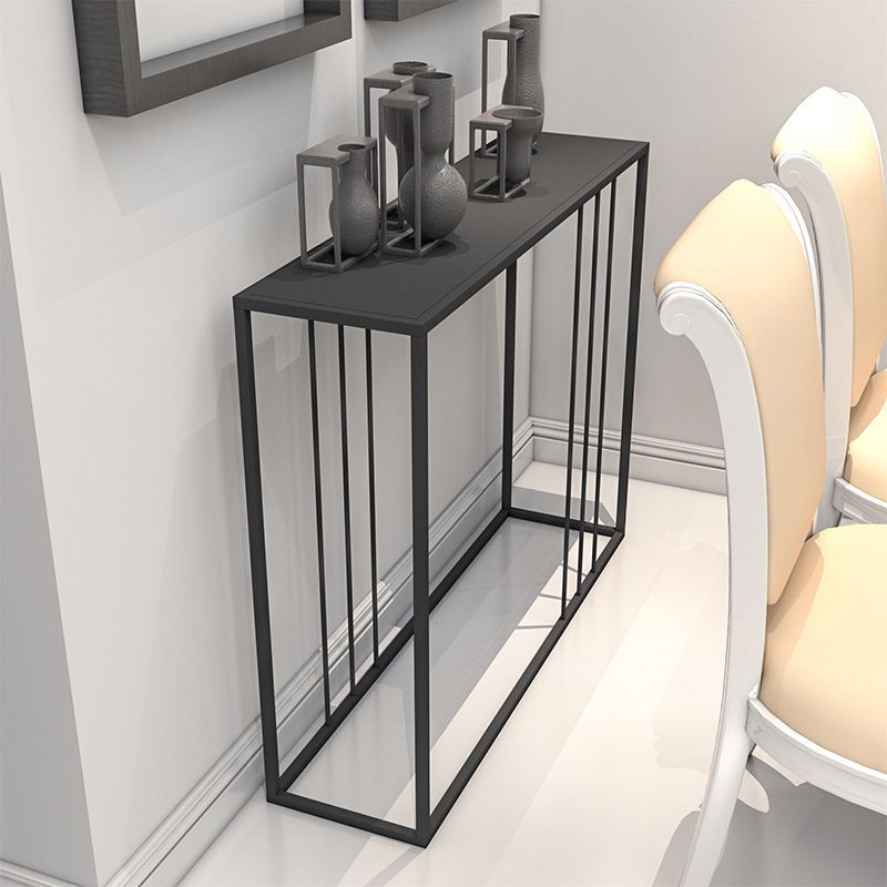 Tavolo di divano console di ferro contemporaneo Rettangolo Black End Table per Hall