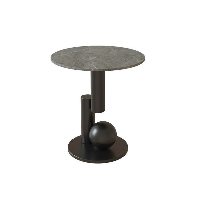 Modern Style Rock Slab Top with Black/gold Metal Work Base Side Table Clearhalo 'Coffee & Accent Tables' 'End & Side Tables' 'end_side_table' 'Furniture' 'furniture_end_side_table' 'Living Room Furniture' 1200x1200_1eb52d15-e40e-425d-baf9-40da0e279c05