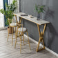 Stone Bar Table Glam Rectangle Bar Dining Table with Double Pedestal for Living Room Clearhalo 'Bar Furniture' 'Bar Tables' 'bar_tables' 'furn' 'furn_bar_tables' 'Furniture' 'Kitchen & Dining Furniture' 1200x1200_1eb6211e-4764-452a-b39d-f42d55c30a9c