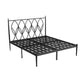 47" Tall Open-Frame Bed Glam Metallic Standard Bed with Headboard