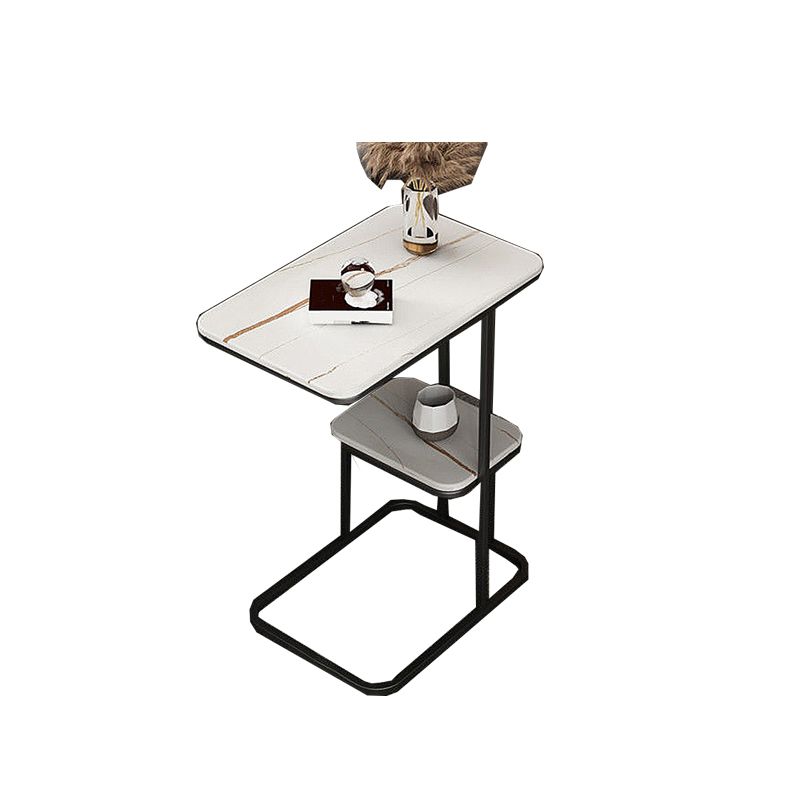 Rectangular C Side End Table Minimalist Slate Side End Table