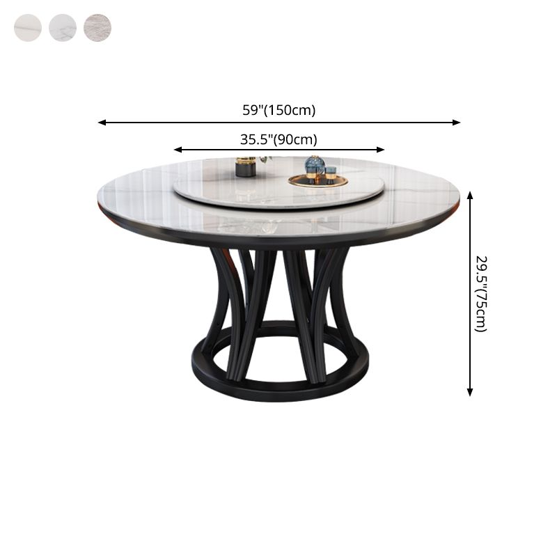 Minimalist Round Sintered Stone Table Kitchen Dining Table with Pedestal Base Clearhalo ' dining_table' 'Dining Tables & Seating' 'Dining Tables' 'furn' 'furn_dining_table' 'Furniture' 'furniture_dining_table' 'Kitchen & Dining Furniture' 'kitchen&dining_furn' 'kitchen' 'kitchen_dining_table' 1200x1200_1eb7b552-ebbd-461d-ae92-f789c82da09b