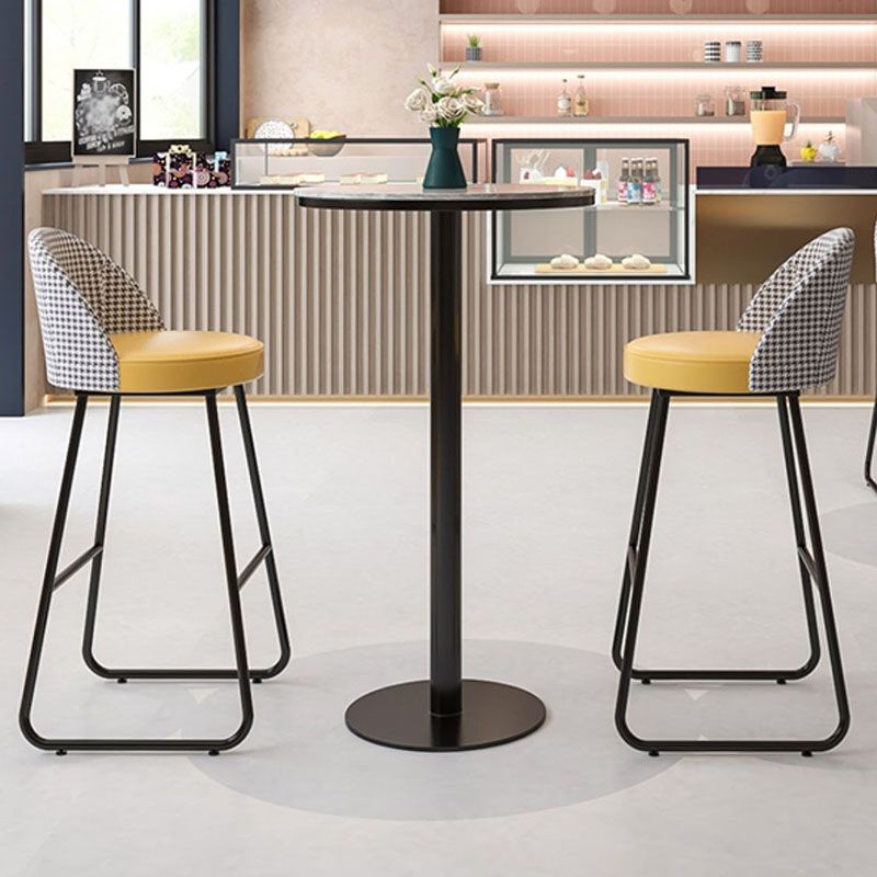 Industrial Metal Bar Table Faux Marble 23.6" Round Top Indoor Bistro Table Clearhalo 'Bar Furniture' 'Bar Tables' 'bar_tables' 'furn' 'furn_bar_tables' 'Furniture' 'furniture_bar_tables' 'Kitchen & Dining Furniture' 'kitchen&dining_furn' 'kitchen' 1200x1200_1eb849d7-3538-46aa-92d1-4709b138fd99