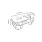 Modern Style Tempered Glass & Slate Bunching Table Metal Rectangular Coffee Table