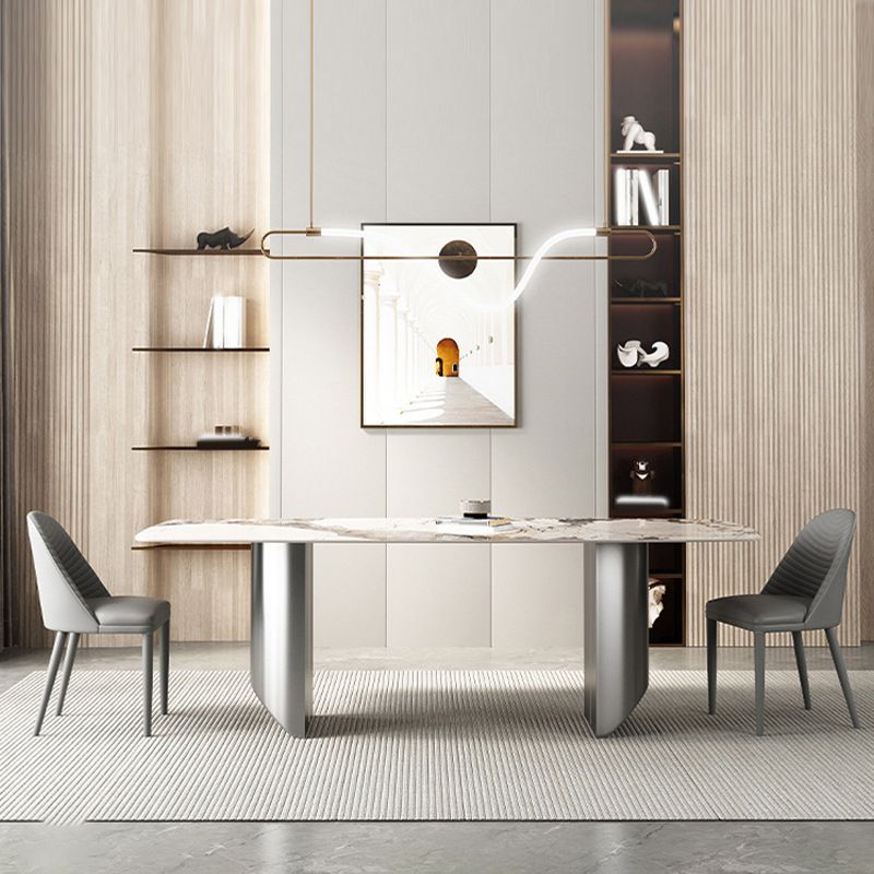 Beige stenen top eettafel set 1/2/3/5/6 pcs eigentijdse eetgelegenheid