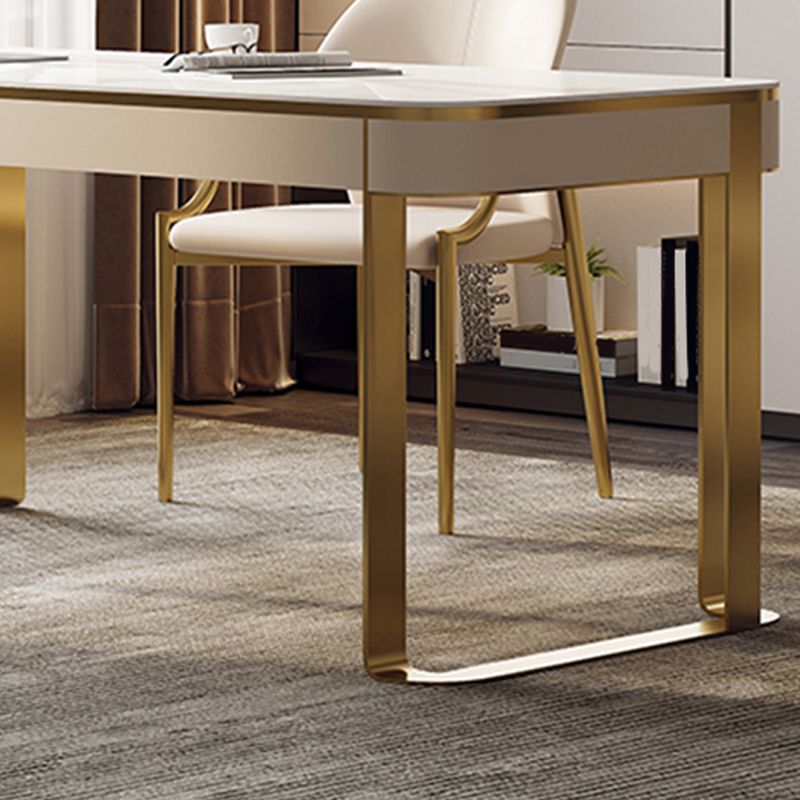 Modern Stone Curved Office Desk 29.53" Tall 2 Drawers Writing Desk Clearhalo 'furn' 'furn_office_desk' 'Furniture' 'Office Desks' 'Office Furniture' 'office_desk' 1200x1200_1eb970de-c98b-4aa4-aeb2-6af63d24f3ec