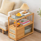 Rectangular Side End Table Living Room with Storage Block Corner Table