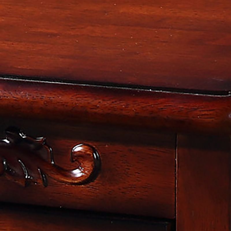 17,5 "W x 20" H Tavolo da notte in legno di gomma tradizionale per soggiorno