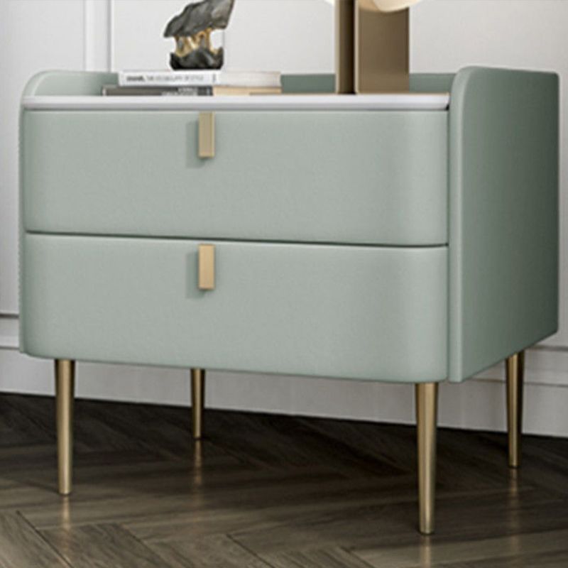 Les jambes de chevet de lit en pierre incluent la table de nuit avec 2 tiroirs