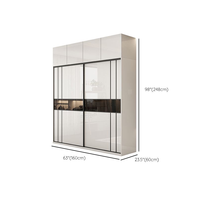 White Colour Wooden Wardrobe Cloth Rod Included Wardrobe Closet with Shelves Clearhalo 'Armoires & Wardrobes' 'armoires_wardrobes' 'Bedroom Furniture' 'furn' 'furn_armoires_wardrobes' 'Furniture' 1200x1200_1ebe1ecd-c815-4eb6-9add-036592075c0e