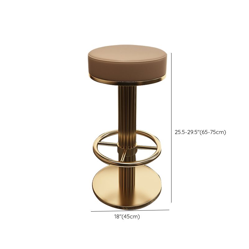 Glam Leather Bar Stool Adjustable Gold Base Counter Stool for Bristol Clearhalo 'Bar Furniture' 'Bar Stools' 'bar_stools' 'furn' 'furn_bar_stools' 'Furniture' 'Kitchen & Dining Furniture' 1200x1200_1ebe3d66-bbc9-44be-8d61-d016c79d2ae3
