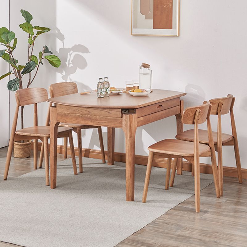 Modern Dining Set Solid Wood Round Shape 4 Legs Base Extendable Dining Table Set Clearhalo 'Dining Room Sets' 'Dining Tables & Seating' 'dining_room_set' 'Furniture' 'furniture_dining_room_set' 'Kitchen & Dining Furniture' 'kitchen&dining_furn' 'kitchen' 1200x1200_1ebe6136-802d-4031-8f0d-7731c8ff5063