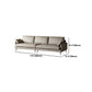 Modern Pillow Top Arm Sofa Faux/Genuine Leather Sofa in Gray