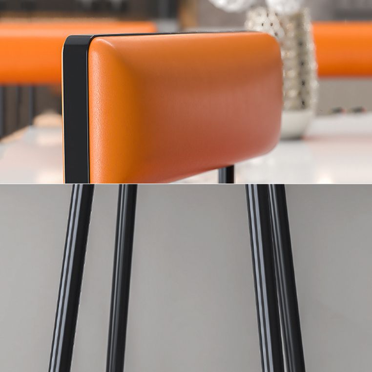 Tabouret de comptoir sans bras moderne tabouret de cuisine en fer avec coussin en cuir