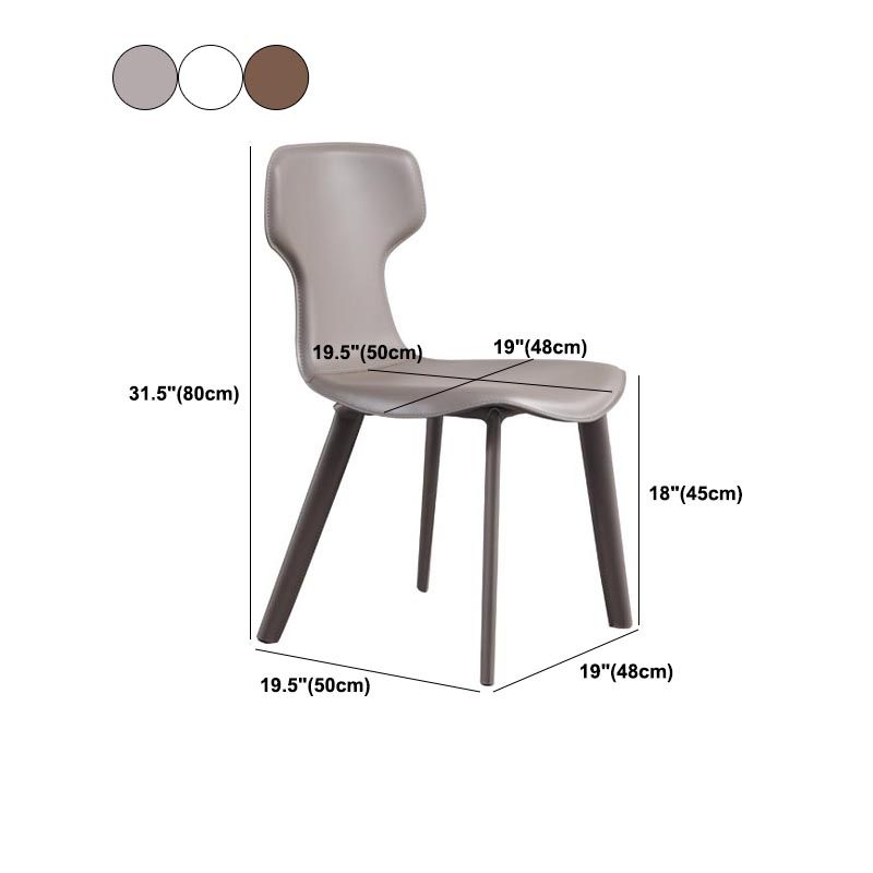 Contemporary Chairs Armless Dining Chair with Metal Legs for Kitchen