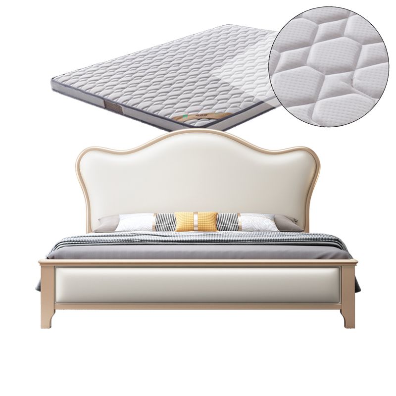 Modern Wood and Upholstered Standard Bed 57.5" Tall Panel Bed Clearhalo 'Bedroom Furniture' 'Beds' 'furn' 'furn_beds' 'Furniture' 1200x1200_1ebffe62-ff5b-4f3f-82f1-78ef5e0d50ec