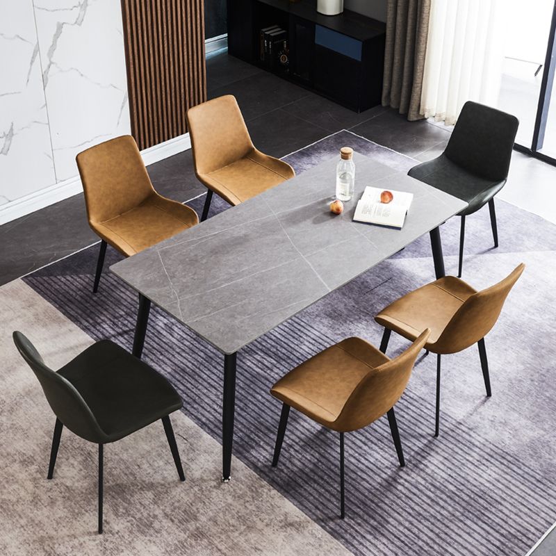 Industrial Standard Sintered Stone Top Dining Table Rectangle Dining Table for Kitchen Clearhalo ' dining_table' 'Dining Tables & Seating' 'Dining Tables' 'furn' 'furn_dining_table' 'Furniture' 'furniture_dining_table' 'Kitchen & Dining Furniture' 'kitchen&dining_furn' 'kitchen' 'kitchen_dining_table' 1200x1200_1ec029cf-f7d3-4900-b9d7-2449bb5e5593