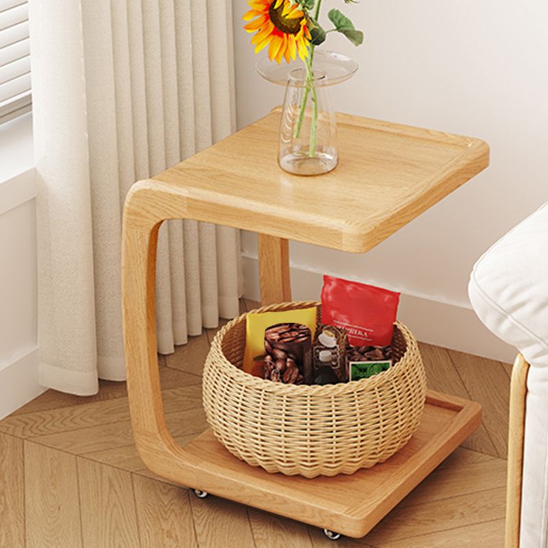 Tropischer Couchtisch, Couchtisch aus massivem Holz mit Stauraum