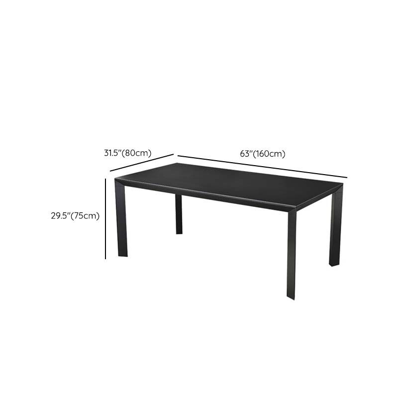 Industrial Dining Sintered Stone Table Dining Rectangle Table with Metal Legs for Home Clearhalo 'Dining Tables & Seating' 'Dining Tables' 'dining_table' 'furn' 'furn_dining_table' 'Furniture' 'Kitchen & Dining Furniture' 1200x1200_1ec31bce-2a7e-4497-a07f-bb5b051cf50b