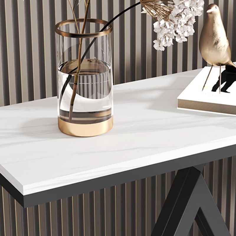 Tavolo da ardesia glam e console metallica resistente alle macchie astratte per Hall