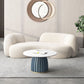 Beige Recessed Arm Curved Sofa Wool Contemporary Sofa for Apartment