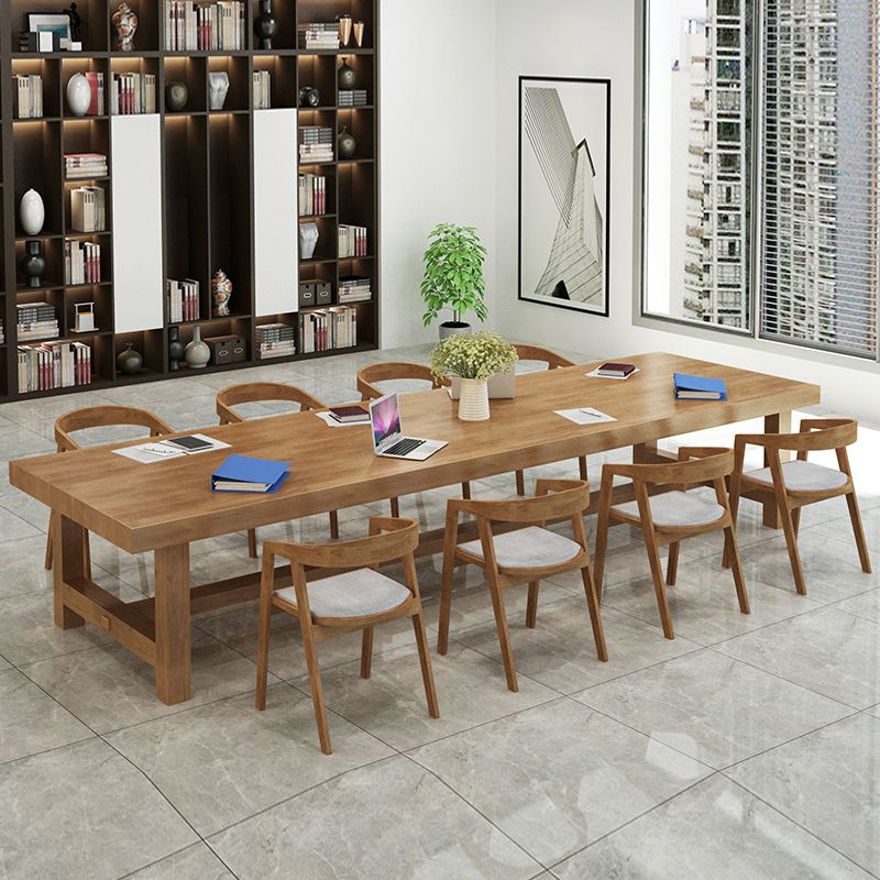 27" Wide Contemporary Writing Desk Solid Wood Brown Office Desk Clearhalo 'furn' 'furn_office_desk' 'Furniture' 'Office Desks' 'Office Furniture' 'office_desk' 1200x1200_1ec4fa38-410e-40f4-abe3-0134db42de06