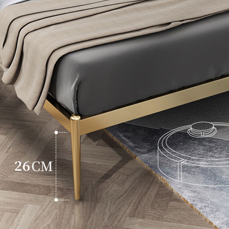 Leather Upholstered Platform Bed Luxurious Metal Tall Bed Frame Clearhalo 'Bedroom Furniture' 'Beds' 'furn' 'furn_beds' 'Furniture' 1200x1200_1ec6688b-26f2-4435-bc9b-24e088d6ba26