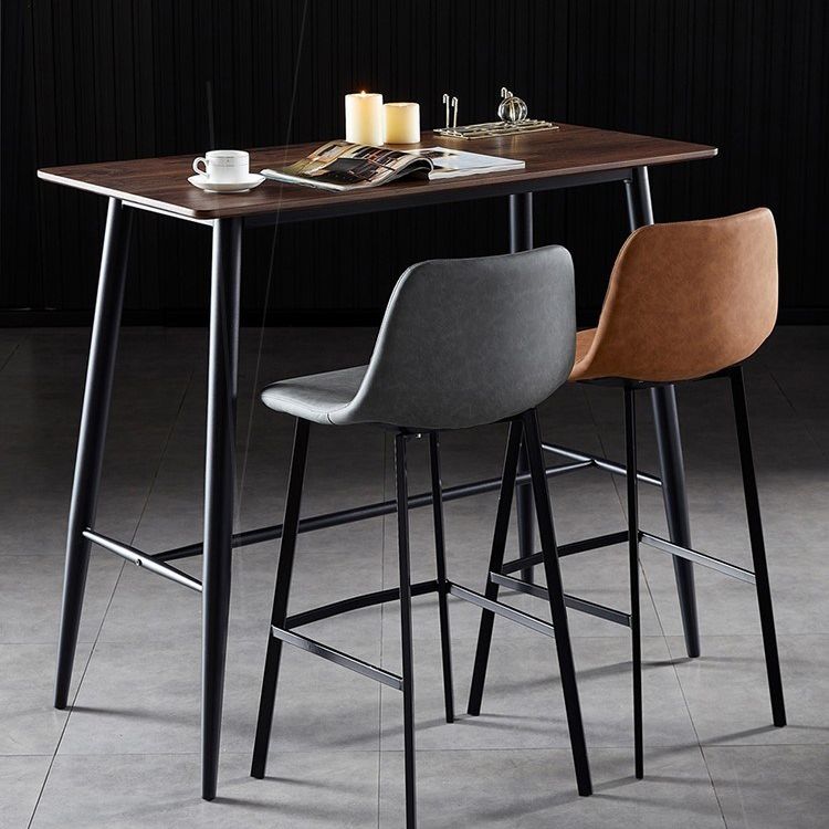 Scandinavian Restaurant Leather Stool Matte Finish Footrest Barstool Clearhalo 'Bar Furniture' 'Bar Stools' 'bar_stools' 'furn' 'furn_bar_stools' 'Furniture' 'furniture_bar_stools' 'Kitchen & Dining Furniture' 1200x1200_1ec67680-69f5-4225-b680-f983f594b541
