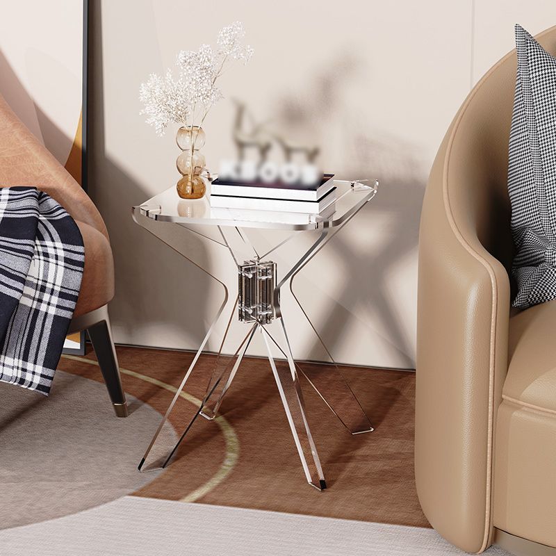 Contemporary Geometric Accent Side Table AcrylicSofa Side Accent Table